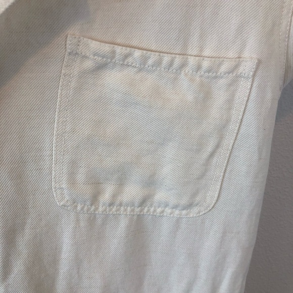 APiece Apart Cream Zip Front Linen Blend Jumpsuit Coveralls with Pockets Azore - Picture 4 of 11